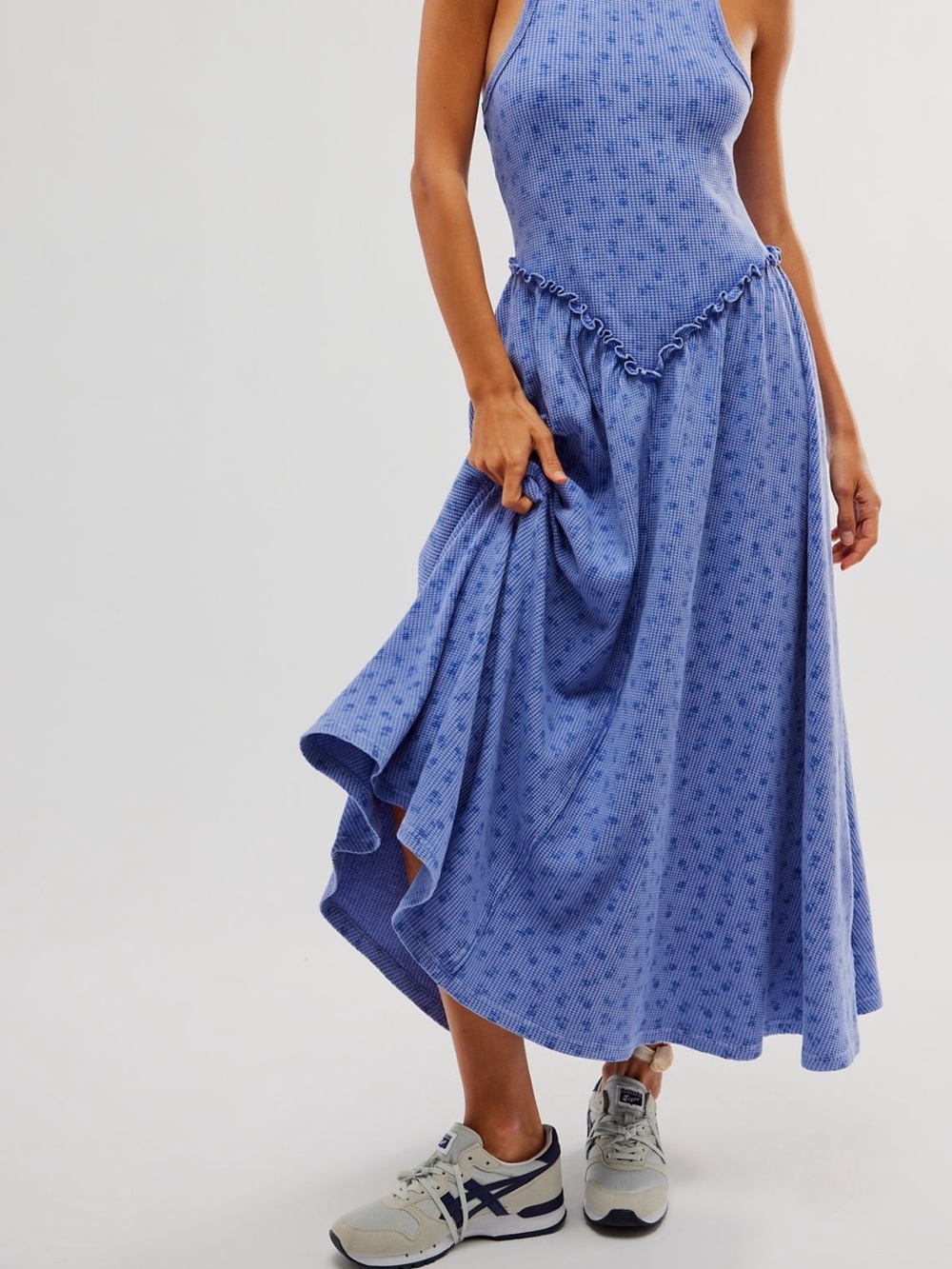 Free People Wildflower Maxi Dress Blue Combo Sold Out Small